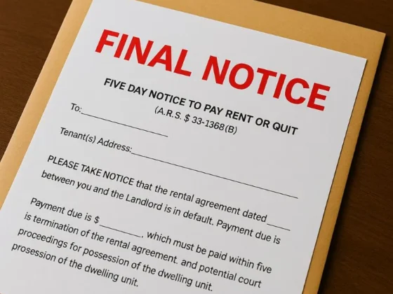 Evicting a Residential Tenant in Arizona - Gottlieb Law