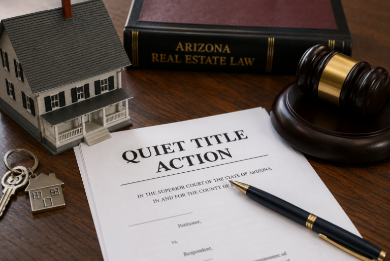 Learn how quiet title actions in Arizona help resolve ownership disputes, remove clouds on title, clear old liens, correct deed errors, and resolve competing real estate claims.